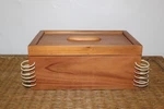 West Elm. Decorative Wooden Storage Box With Lid And Side Cord Detailing.. Fixed Price $85.00.