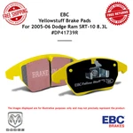 Ebc Yellowstuff Front Brake Pad Set For 2005-06 Dodge Ram SRT-10 8.3L #DP41739R. Fixed Price $260.72.