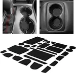 25 Pcs Black Cup Holder Liner Mats Door Pocket Inserts Fits 14-21 Grand Cherokee. Fixed Price $48.00.